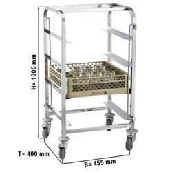 Edelstahl Geschirrkorbwagen - für 4 Körbe Korbmaß: 400x400mm