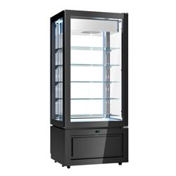 Vetrina congelatore - 457l - 805mm - 1 porta a battente in vetro - con 5 ripiani - LED interni - Nero