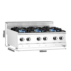 Gasfornuis - 900x600mm - 19,6 kW - 6 pits