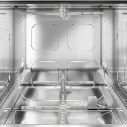 Lave-vaisselle professionnel - Panier 50x50cm - Commandes mécaniques - 3,55kW - avec pompe de vidange + pompes doseuses détergent et liquide de rinçage