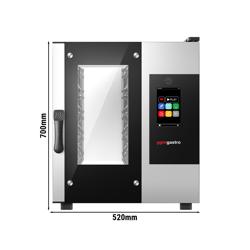 Eléctrico- Horno mixto COMPACTO - Táctil - 5x GN 1/1 - estrecho - incl. sistema de lavado & sonda de temperatura