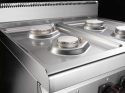 Gasfornuis - 21,5 kW - 4 branders - incl. statische elektrische oven - 7,5 kW