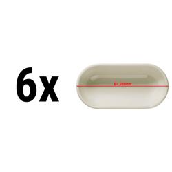 (6 szt.) Miska bufetowa owalna - TEOS - Porcelana - 200x200x60mm - Kremowy