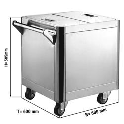 Mjöl- och ingrediensvagn - 156 l - rostfritt stål - rullbar - med lock