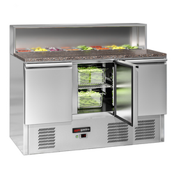 Saladette ECO - 1368mm - 3 deuren - met roestvrijstalen opzetstuk voor 8x GN 1/6