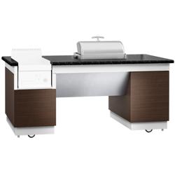 Commercial Dublin Mobile Cooking Station – 2000 x 1000 x 900mm - Black Granite Top - 4 Doors