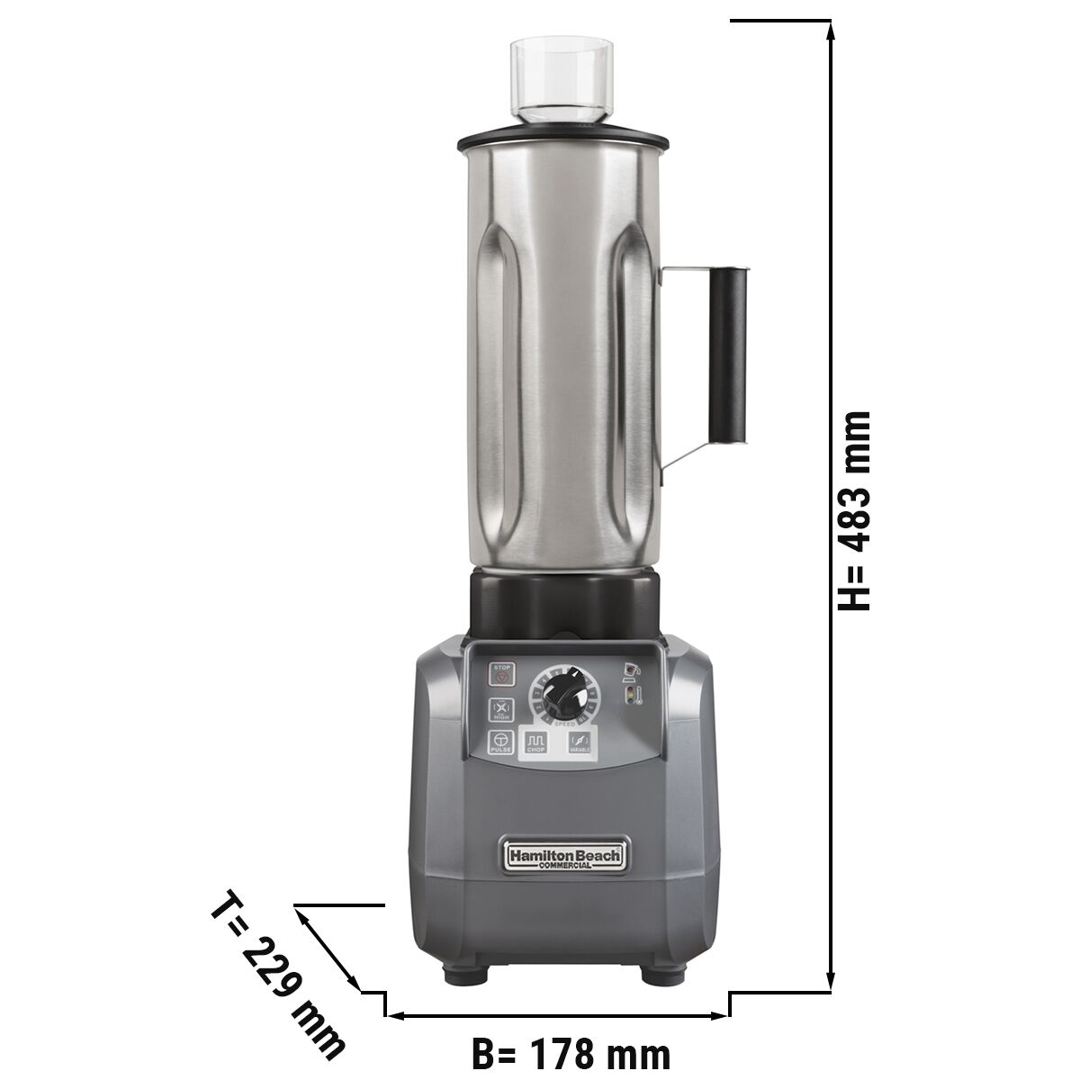 HAMILTON BEACH | Mixeur alimentaire EXPEDITOR HBF600S - 1,8 litre - 750 watts - Récipient en inox
