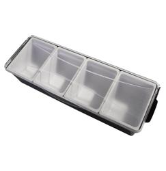 Garnituurstation - GN 1/9 - 4 bakjes - met deksel