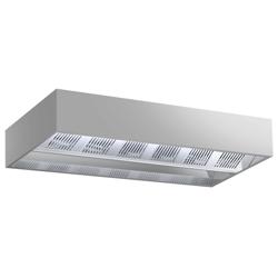 Plafond afzuigkap RVS - B3500mm - zonder motor - met filter - met inductietoevoer
