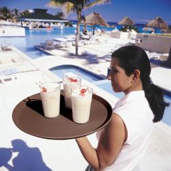 (12 шт.) CAMBRO | CAMTREAD® - Піднос зі скловолокна - круглий - ø 355 мм - з високим бортиком - Коричневий