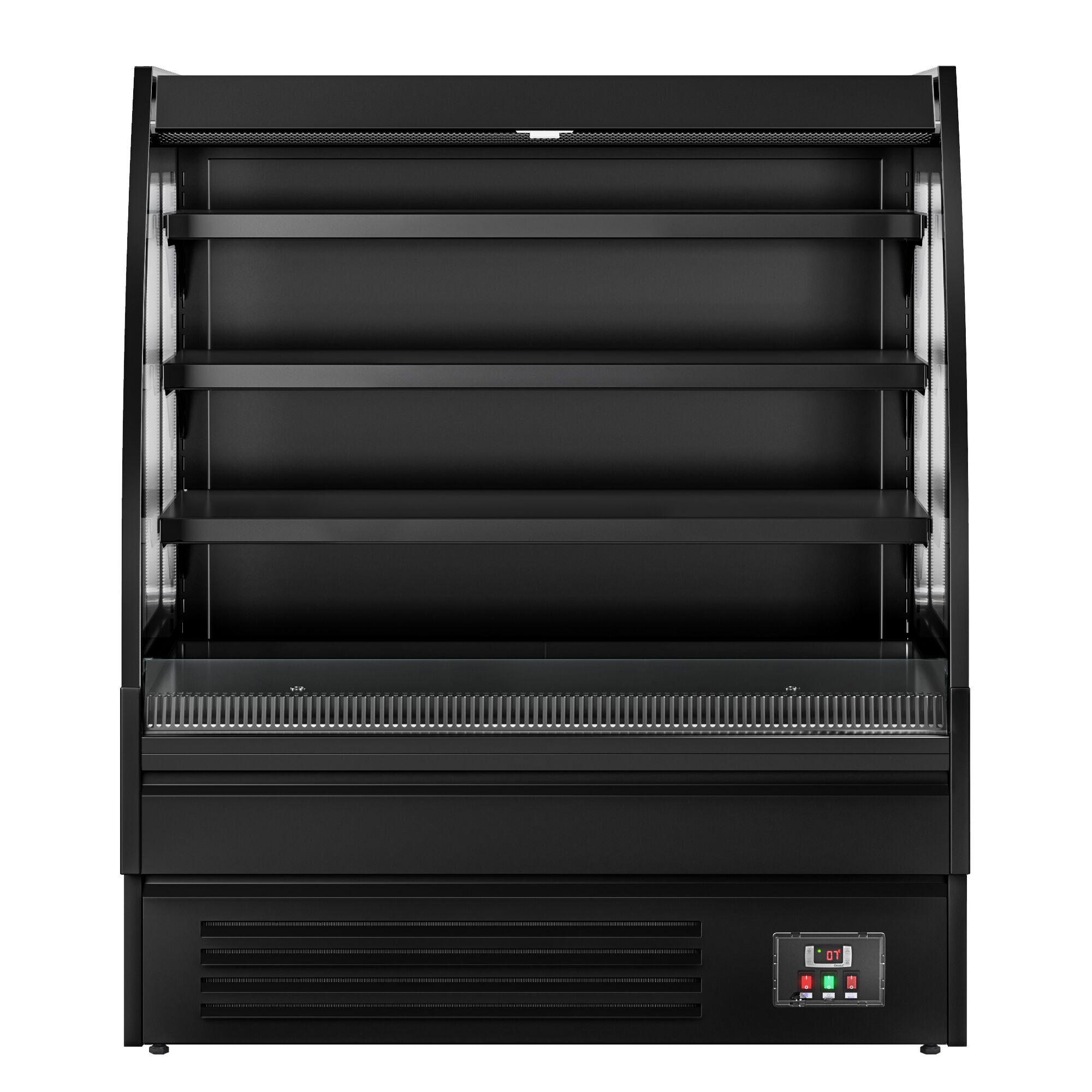 Vitrine murale réfrigérée - Libre-service - 1200mm - 380L - avec 3 étagères - arrière fermé - Noir