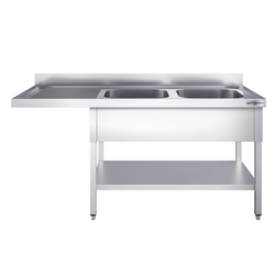 Evier pour lave-vaisselle - 1600x700mm - avec 2 bacs à droite