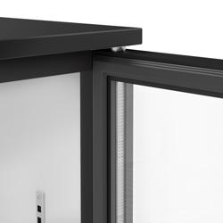 Barkoelkast - 600mm - 126 Liter - met 1 glazen klapdeur - zwart