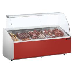 Koeltoonbank - 1881x979mm - 387 liter - front rood - rechte ruit - met 3 deuren