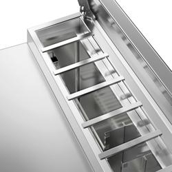 Beredningskylbänk PREMIUM Kompakt - 1368x700 mm - inbyggd kylränna - 6 lådor - för 8x GN 1/6