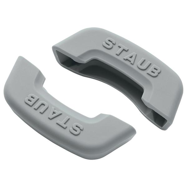(2 pieces) STAUB | Silicone Handle Covers for Cocottes – Ø 220–410 mm - Grey - Heatproof 200°C