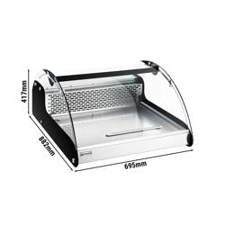 Tafelmodel koelvitrine voor verse vis - 118 liter - 690mm - Rond - met 4 planken