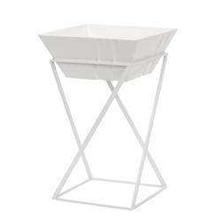 Présentoir buffet / étagère - blanc - incl. 1 bol en mélamine - rectangulaire