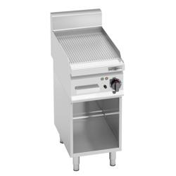 Električna ploča za prženje - 4 kW - Rebrasta - Uklj. postolje