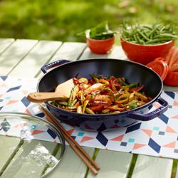 STAUB | SPECIALITIES - Wok met glazen deksel - Ø 300mm - Gietijzer - Donkerblauw