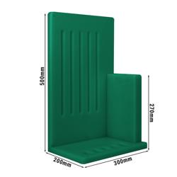 Support pour couteaux - Pour 5 couteaux et 2 aiguiseurs - Polyéthylène - 301x505x204mm - Vert