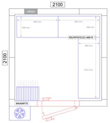 Regalset Aluminium - L-Form rechts - Bautiefe: 460mm - Tragkraft: 600 kg
