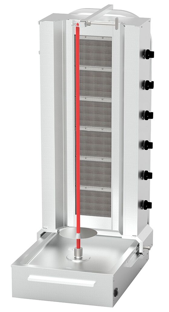 Brochette à kebab pour gril à gyros / kebab - 1220x12x12mm - Inox - compatible avec DUK6-SB & DUVK6+6