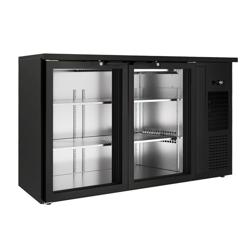 ثلاجة مشروبات PREMIUM PLUS - 1435x512mm - 264 لتر - مع 2 أبواب زجاجية مفصلية، زجاج ثلاثي & إضاءة LED - أسود