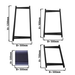 (3 uds) Mesa auxiliar - plegable - 50x50cm - Alturas: 700, 900 y 1200mm