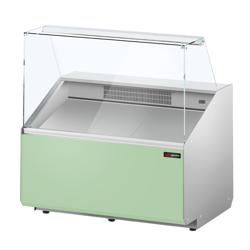 Comptoir vitrine réfrigérée - 944x979mm - +2/+6°C - 200L - Face avant vert clair