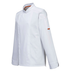 Lange mouwen MeshAir Pro koksjas - Wit - Maat: M