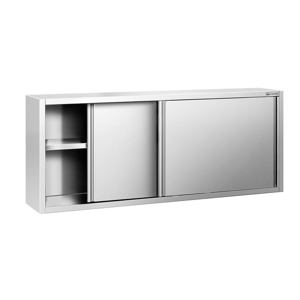 Стенен шкаф PREMIUM от неръждаема стомана - 2000x400mm - с плъзгаща се врата - височина 800mm