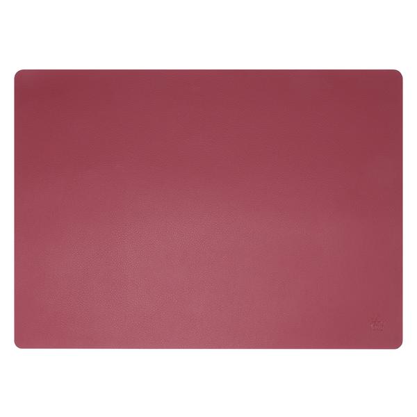 (12 st) bordstablett James - i elegant läderlook - 33x46 cm - burgund