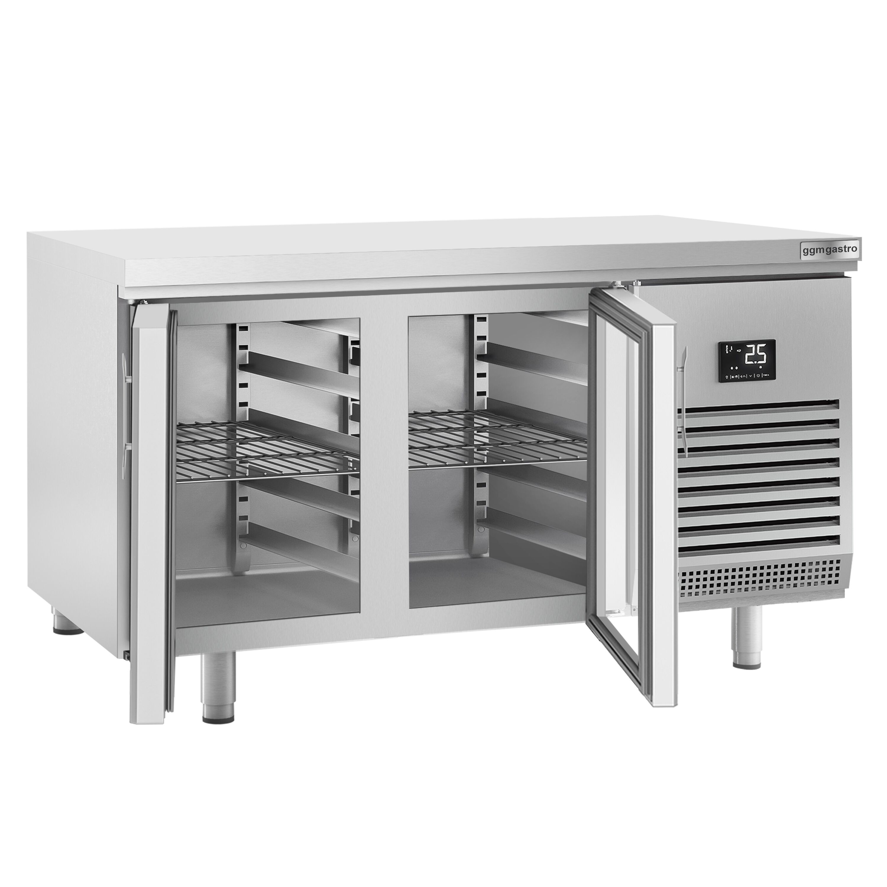 Table réfrigérée PREMIUM PLUS - 1618x800 mm - avec 2 portes vitrées