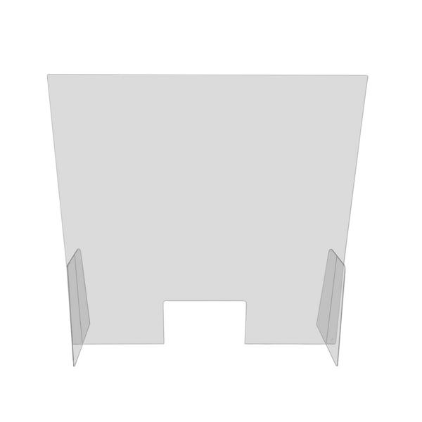 Plastová přepážka na stůl - plexisklo - 600x800 mm - s průchodem