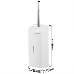 AIR-WOLF | Portascopino WC con frontale chiuso - Acciaio inox bianco