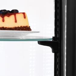 Countertop 4-Sided Glass Display Fridge - 100L - 480mm - Double glazing - round - with 3 glass shelves