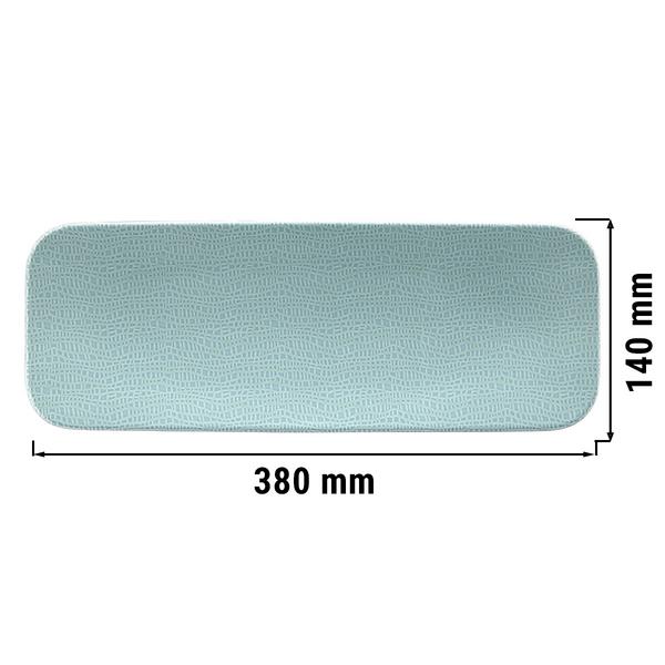 (2 pieces) SELTMANN WEIDEN | Rectangular Dinner Plate – 380 × 140 mm - Turquoise - Porcelain