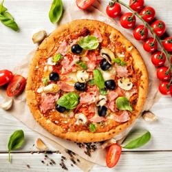 Elektrisk pizzaugn - med chamottesten - 530x430 mm - för Ø 34 cm pizza - 280 °C - Manuell - svart