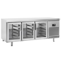 Commercial Counter Fridge PREMIUM PLUS - 2185x800mm - glass doors - with 3 doors - capacity 635 litres