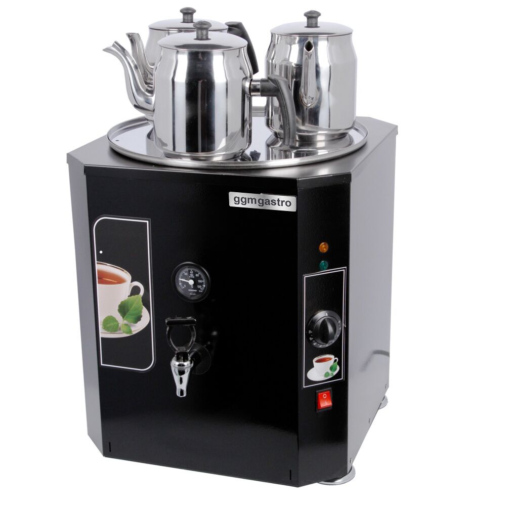 Samovar électrique professionnel - 37 L - 3,5 kW - avec 3 théières