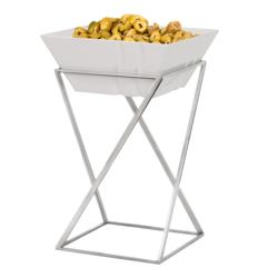Etagere / Buffet Stand - square - Height: 475mm - incl. 1 Melamine bowl - Chrome