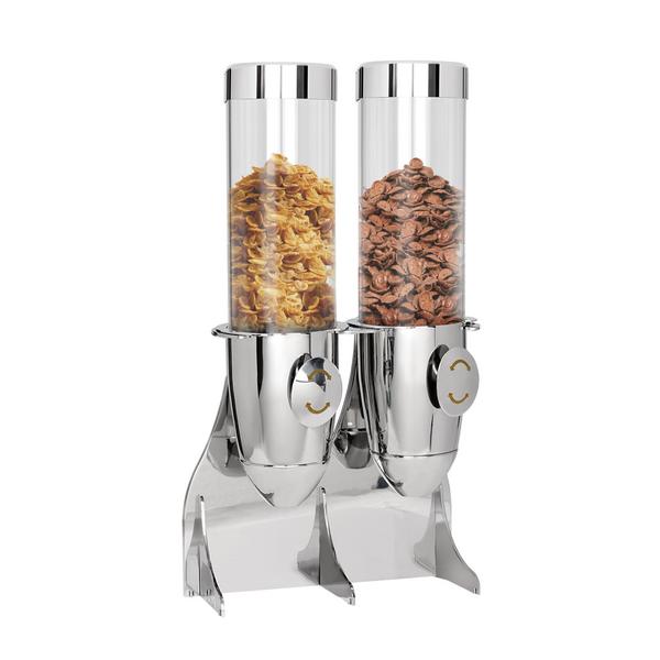 	Dispenser pentru Muesli și fulgi de porumb - dublu- Ø 115mm - Crom- dispenser rotativ
