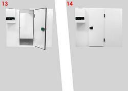Cella congelatore in acciaio inox - 1800x1800mm - 4,30m³ - incl. unità congelatore e lamelle