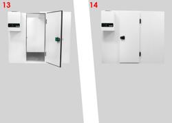 Cámara de refrigeración - 1,5 x 1,2 m - altura: 2,01 m - 2,6 m³ - incl. Unidad Refrigeradora de pared PLUS / Célula refrigerada