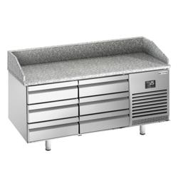 Pizzawerkbank PREMIUM PLUS - 1980x700mm - met granieten werkblad - met 6 laden