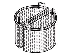 2x 1/2 Panier pour marmite de cuisson - Ø560xH350mm - GN 1/1 - pour 100L - avec plaque lisse - Série 900