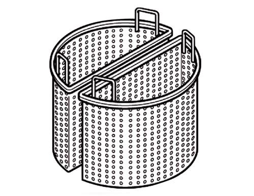 Cestello per caldaia per cottura - Ø560xH350mm | GN 1/1 - 2 mezze lune | lega anticorrosione | piastra liscia | resistente alle alte temperature - per caldaia per cottura da 100L - compatibile con LORENZO 900