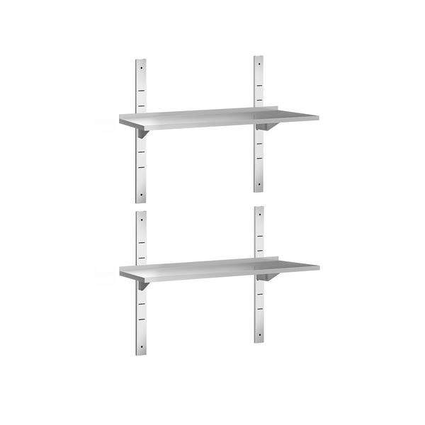 Dubbele RVS wandplank PREMIUM - 1200x300mm
