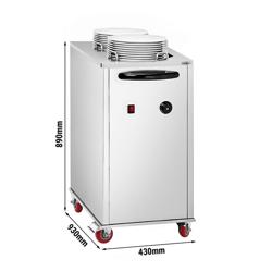 Distributeur d’assiettes chauffant - 1kW - sur roulettes - 2x40 assiettes
